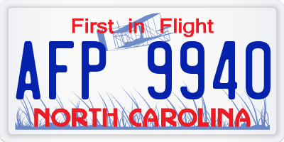 NC license plate AFP9940