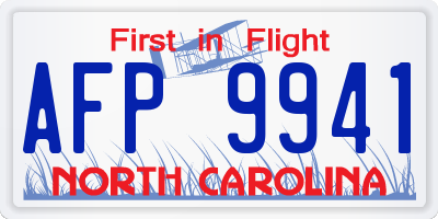 NC license plate AFP9941