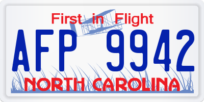 NC license plate AFP9942