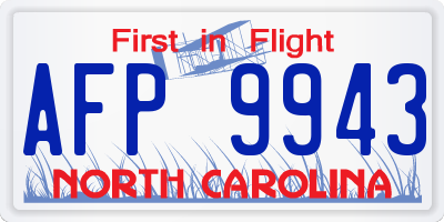NC license plate AFP9943