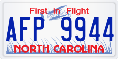 NC license plate AFP9944
