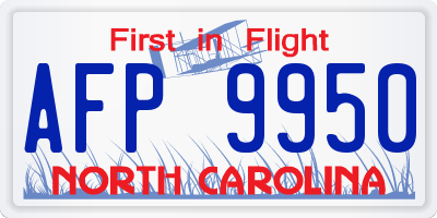 NC license plate AFP9950