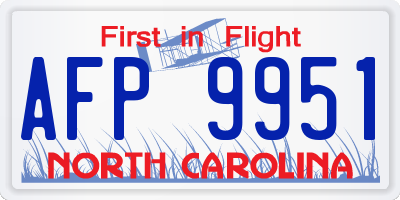 NC license plate AFP9951