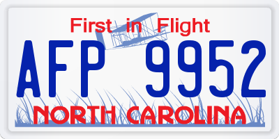 NC license plate AFP9952