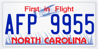 NC license plate AFP9955