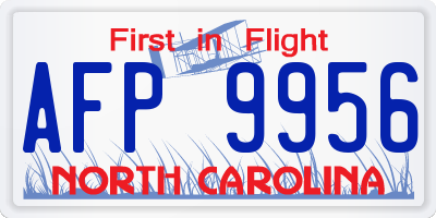NC license plate AFP9956