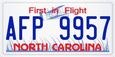 NC license plate AFP9957