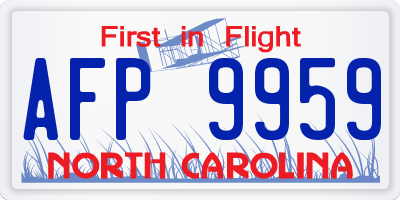 NC license plate AFP9959