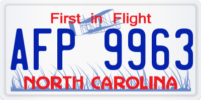 NC license plate AFP9963