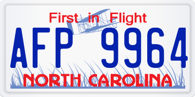 NC license plate AFP9964