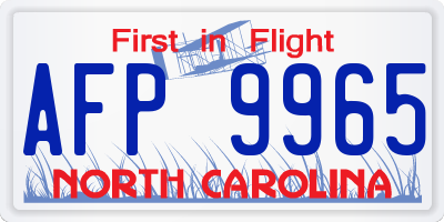 NC license plate AFP9965