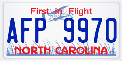 NC license plate AFP9970