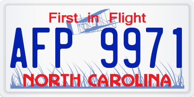 NC license plate AFP9971