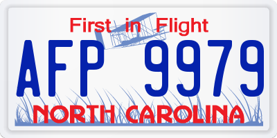 NC license plate AFP9979