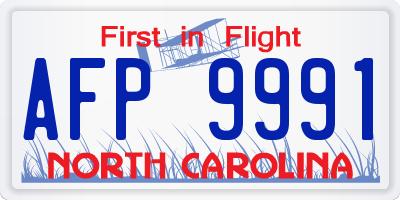 NC license plate AFP9991