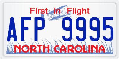 NC license plate AFP9995