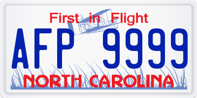 NC license plate AFP9999