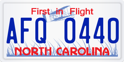 NC license plate AFQ0440