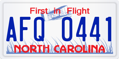 NC license plate AFQ0441