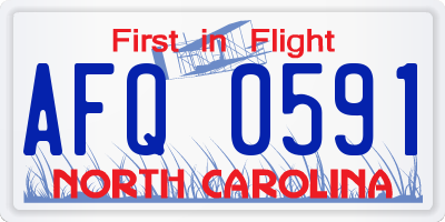 NC license plate AFQ0591