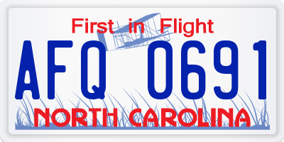 NC license plate AFQ0691