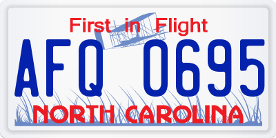 NC license plate AFQ0695