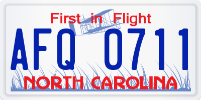 NC license plate AFQ0711