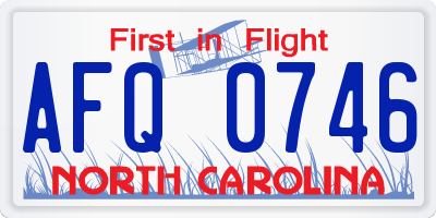 NC license plate AFQ0746