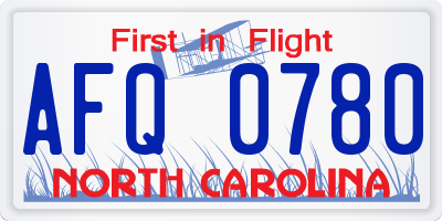 NC license plate AFQ0780