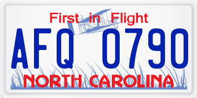 NC license plate AFQ0790
