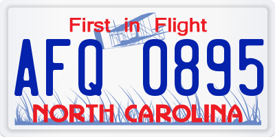 NC license plate AFQ0895