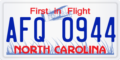 NC license plate AFQ0944