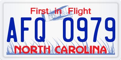 NC license plate AFQ0979