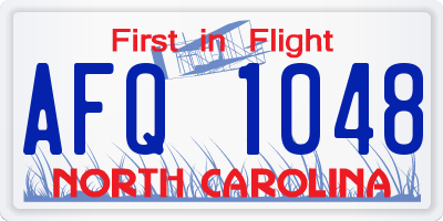 NC license plate AFQ1048