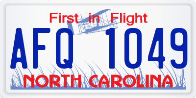 NC license plate AFQ1049