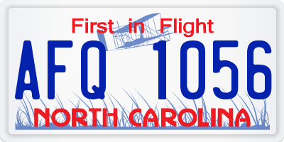 NC license plate AFQ1056