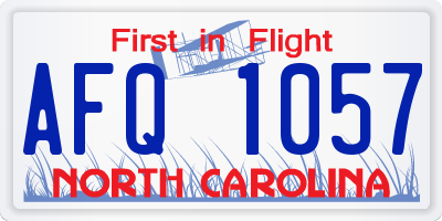 NC license plate AFQ1057