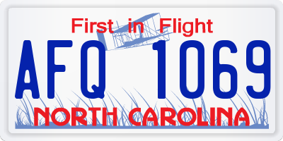 NC license plate AFQ1069