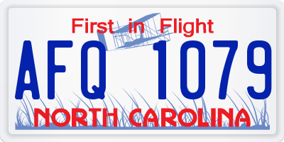 NC license plate AFQ1079
