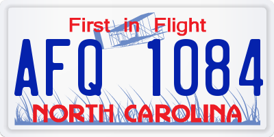 NC license plate AFQ1084