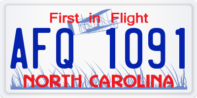 NC license plate AFQ1091