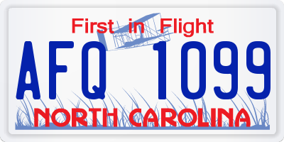 NC license plate AFQ1099