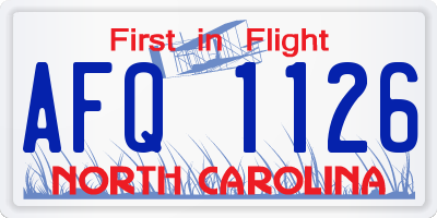 NC license plate AFQ1126