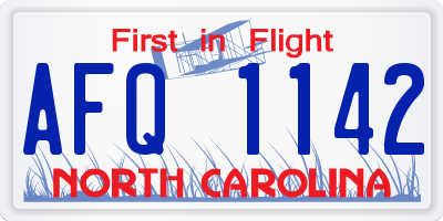 NC license plate AFQ1142