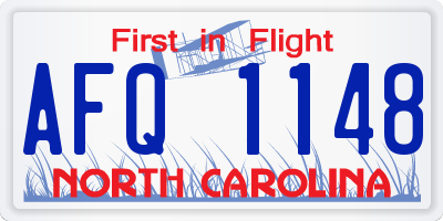 NC license plate AFQ1148