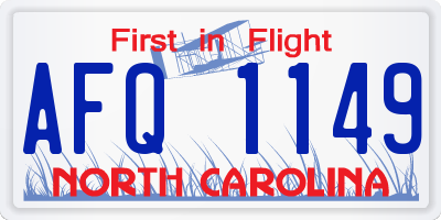 NC license plate AFQ1149