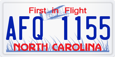 NC license plate AFQ1155