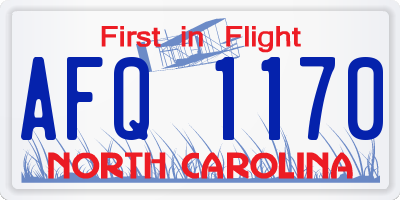 NC license plate AFQ1170