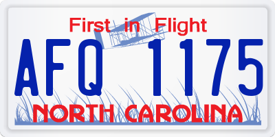 NC license plate AFQ1175