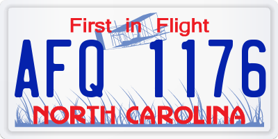NC license plate AFQ1176